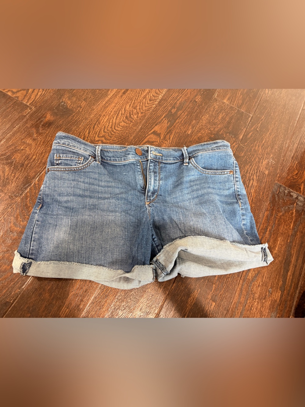 Classic Mid-Blue Denim Cutoff Shorts